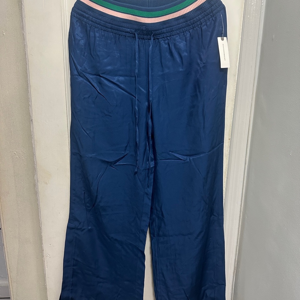 Maeve Blue Wide-Leg Pants